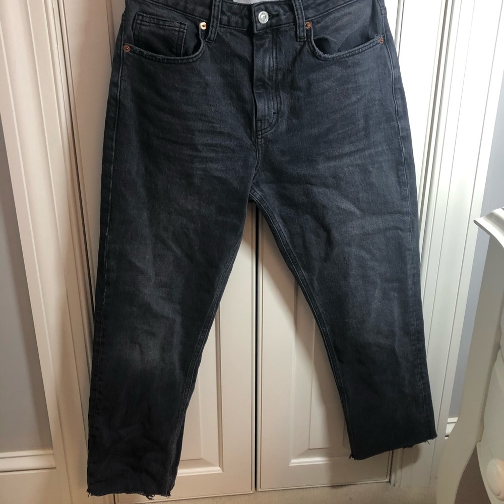 Topshop Straight Leg Black Jeans